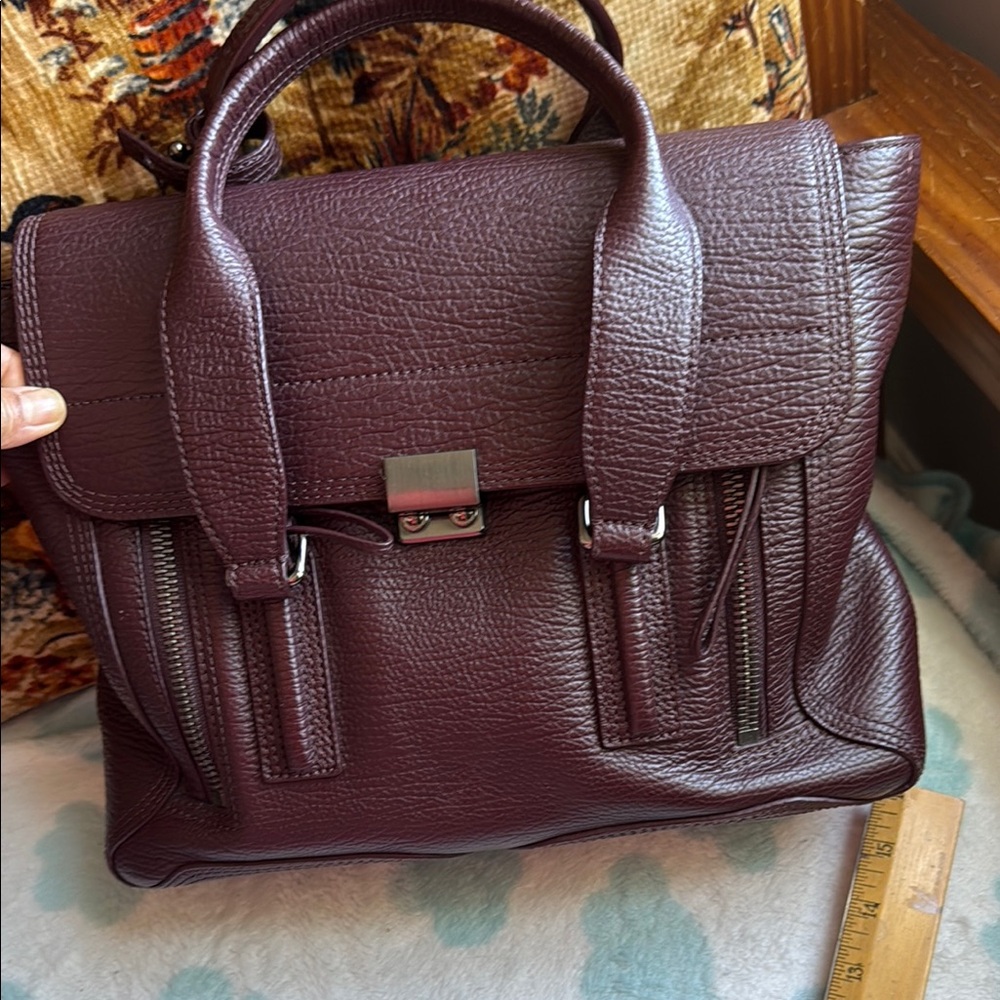 Elegant Burgundy Leather Phillip Lim  Bag